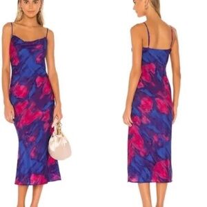 Elegant Blue and Pink Women's Dress